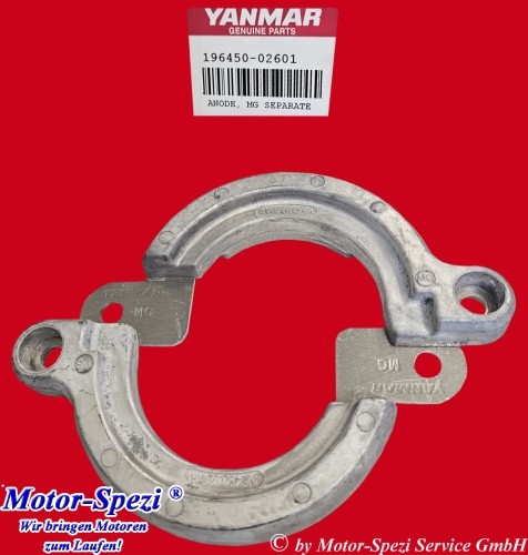 Yanmar Magnesiumanode für Saildrive, original 196450-02601 ersetzt 196450-02600, Split Ring Anode
