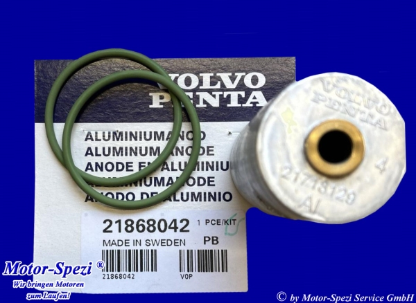 Volvo Penta Aluanode für D4 und D6 Motoren mit DPH, DPR und DPI Antrieben, original 21868042