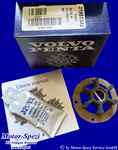 Volvo Penta Impeller passt für MD5, MD6B, MD7, MD11, 2001-2003, MB10, original 21951342 ersetzt 875583, 3586496