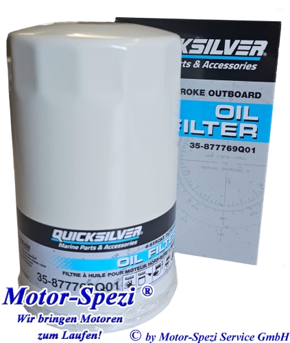 Quicksilver Ölfilter für Mercury 4-Takt Verado 200 bis 300 PS Außenbordmotoren, original 35-877769Q01